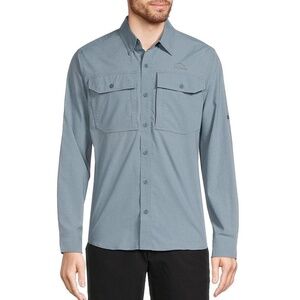 L.L.Bean Performance Stretch UPF 50‎ Long Sleeve Woven Shirt Pockets Size L